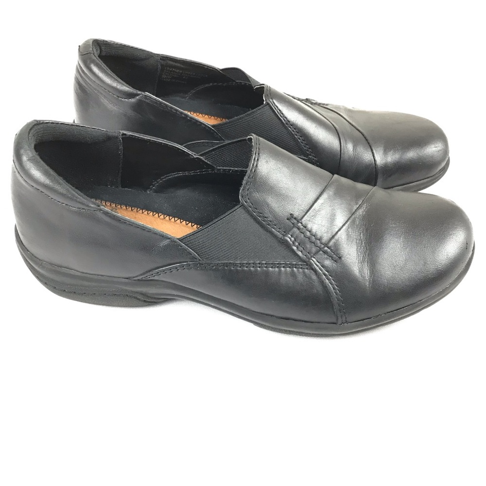 Earth Origins Black Leather Caleigh Slip On Shoes